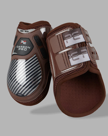 Premier Equine Carbon Pro Brown Fetlock Boots: Horse Leg Protection with Carbon Fiber & ACF Technology