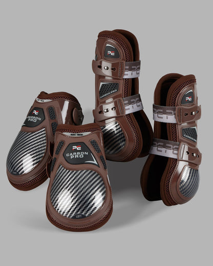 Premier Equine Carbon Pro Fetlock Boots: Brown, Carbon Fiber Protection for Horses