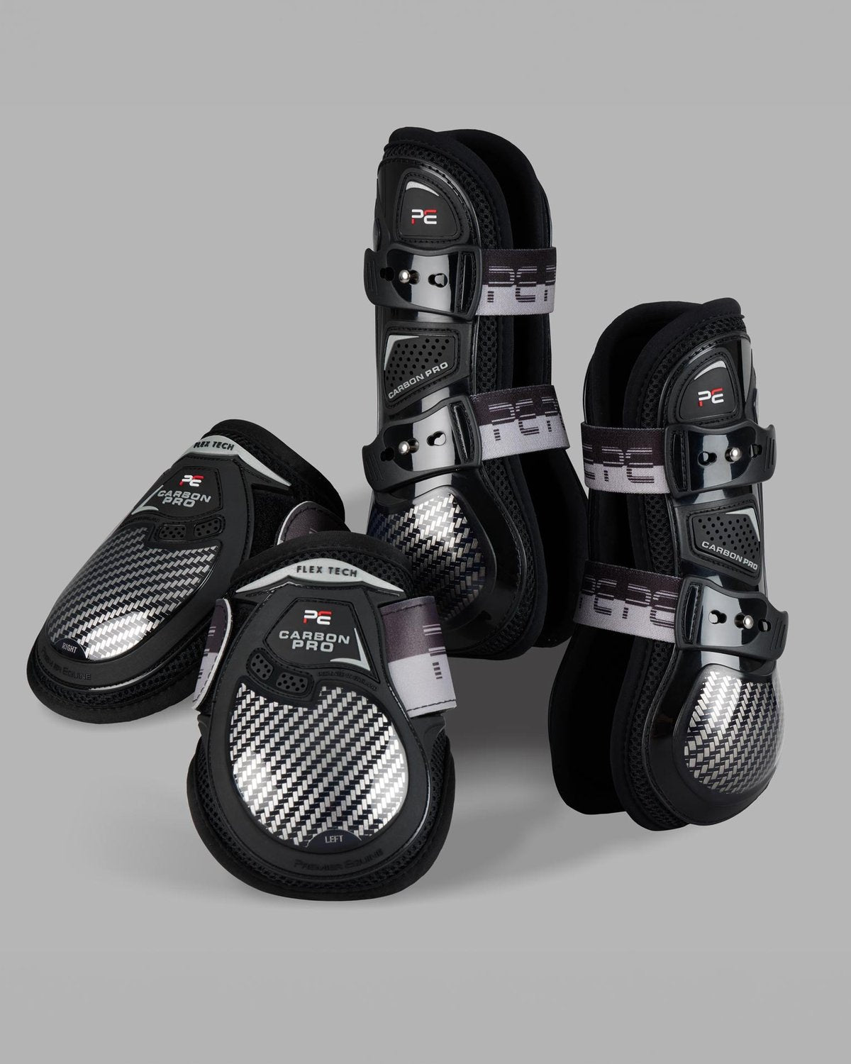 Premier Equine Carbon Pro Fetlock LITE Boots Black: Horse Leg Protection for Equestrian Sports