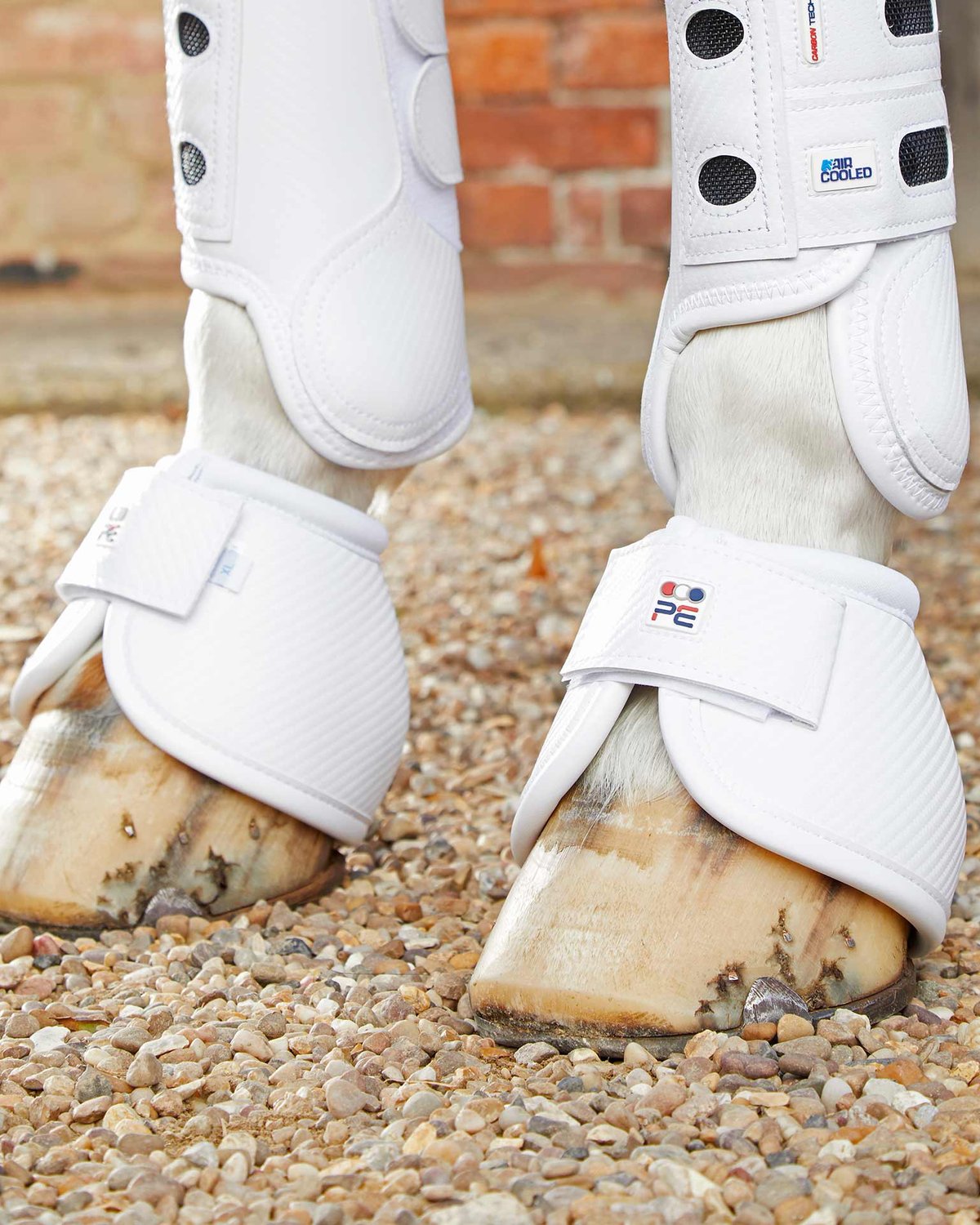 Premier Equine Carbon Tech Kevlar No-Turn Over Reach Boots White