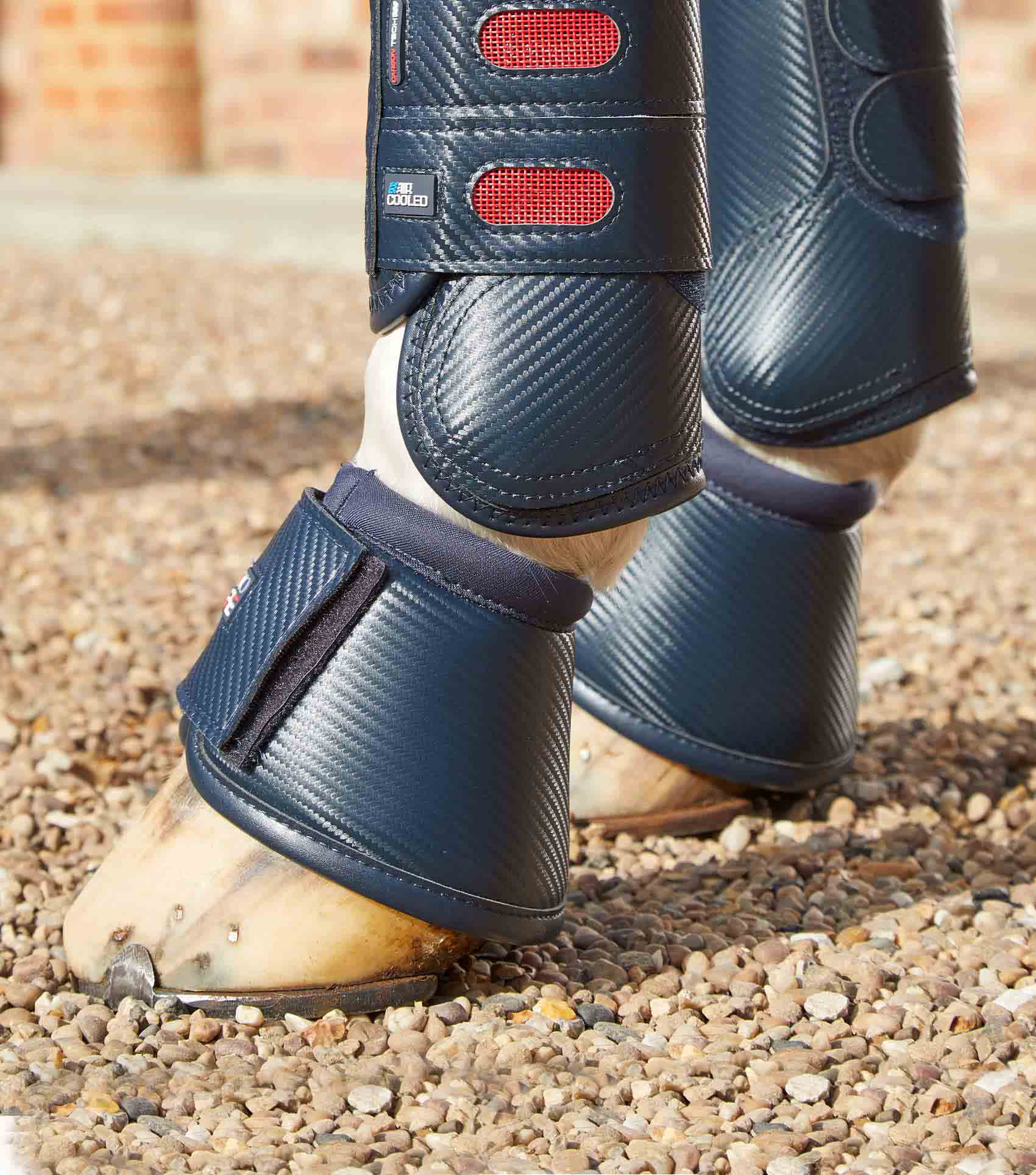 Premier Equine Carbon Navy Over Reach Boots - Horse Leg Protection