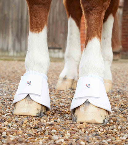 Premier Equine Carbon Over Reach Boots White - Horse Leg Protection, Overreach Boots, Equiflair