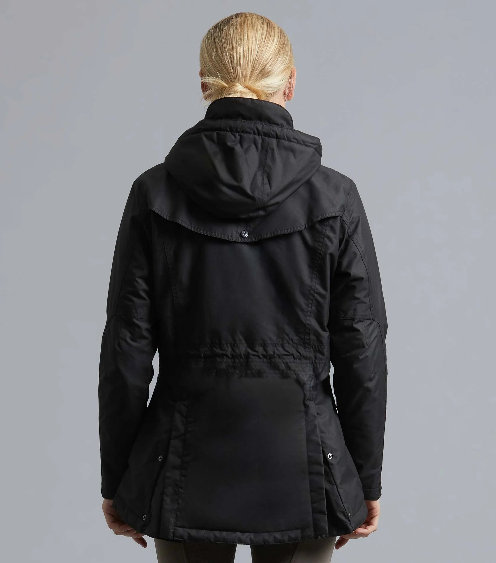 Premier Equine Black Waterproof Riding Coat for Ladies - Equestrian Jacket with Hood