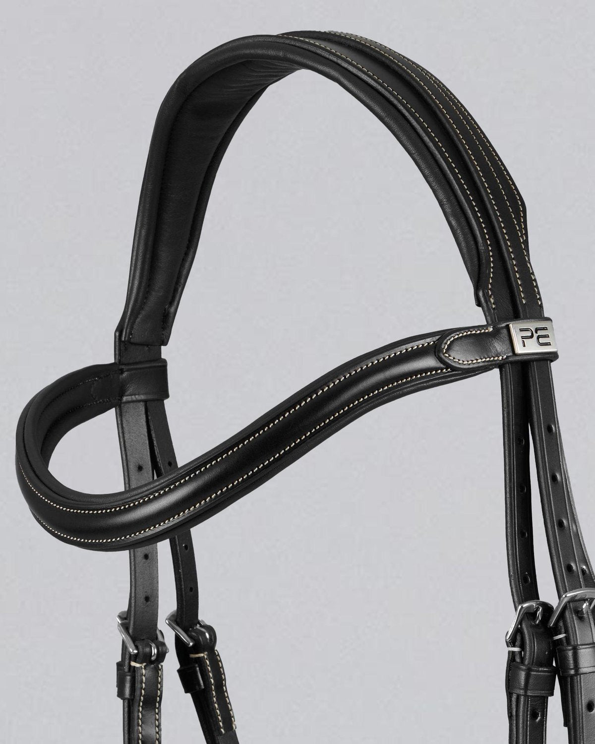 Premier Equine Cassano Black Leather Snaffle Bridle: Padded, Stylish Horse Tack for Equestrian Use