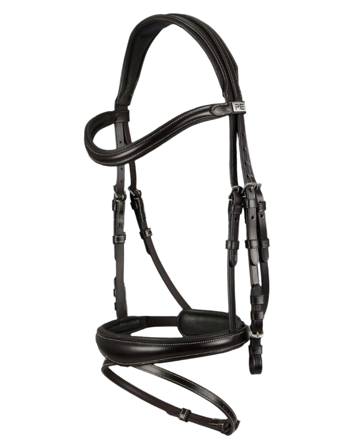 Premier Equine Cassano Snaffle Bridle Brown: Premium Italian Leather Horse Riding Tack.