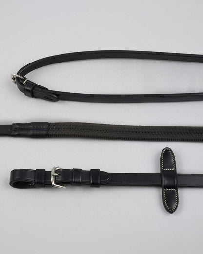Premier Equine Cassano Rubber Grip Reins Black