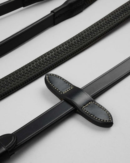 Premier Equine Cassano Rubber Grip Reins Black