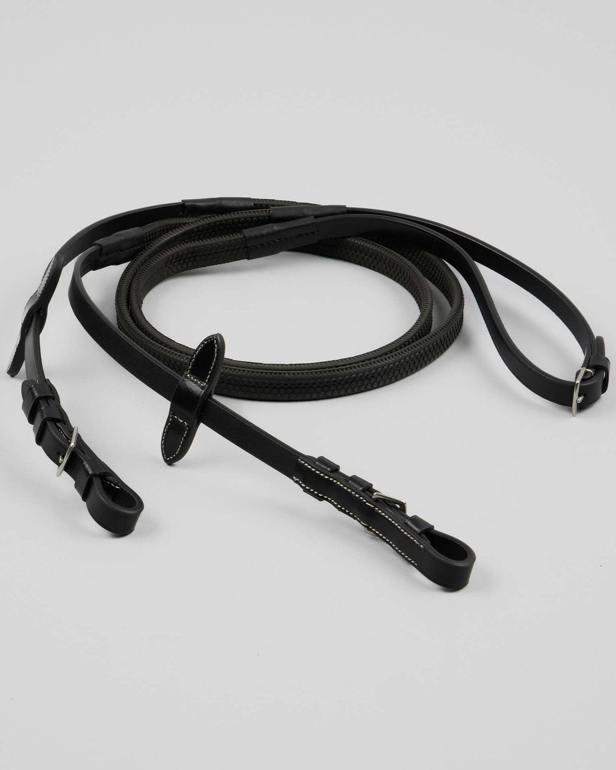 Premier Equine Cassano Rubber Grip Reins Black