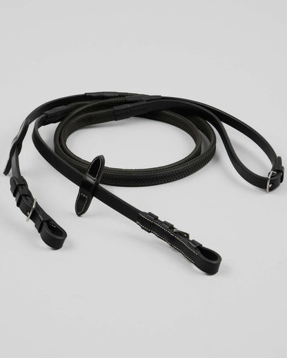 Premier Equine Cassano Rubber Grip Reins Black