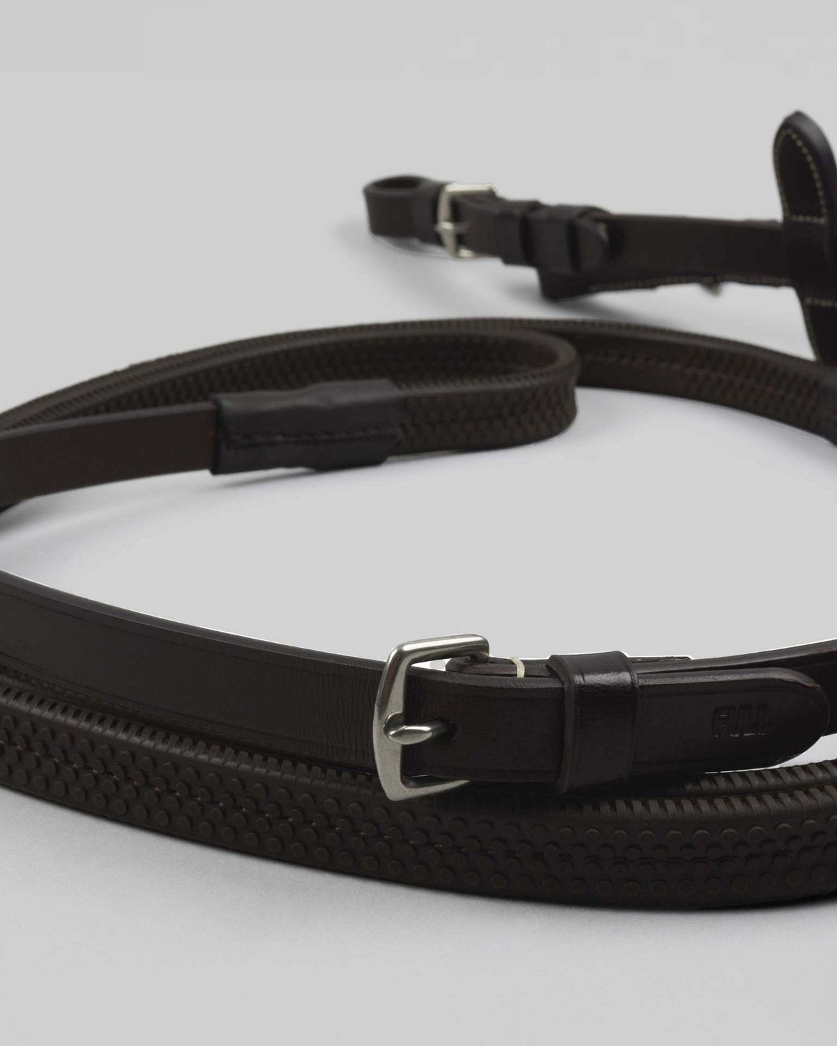 Premier Equine Cassano Rubber Grip Reins Brown