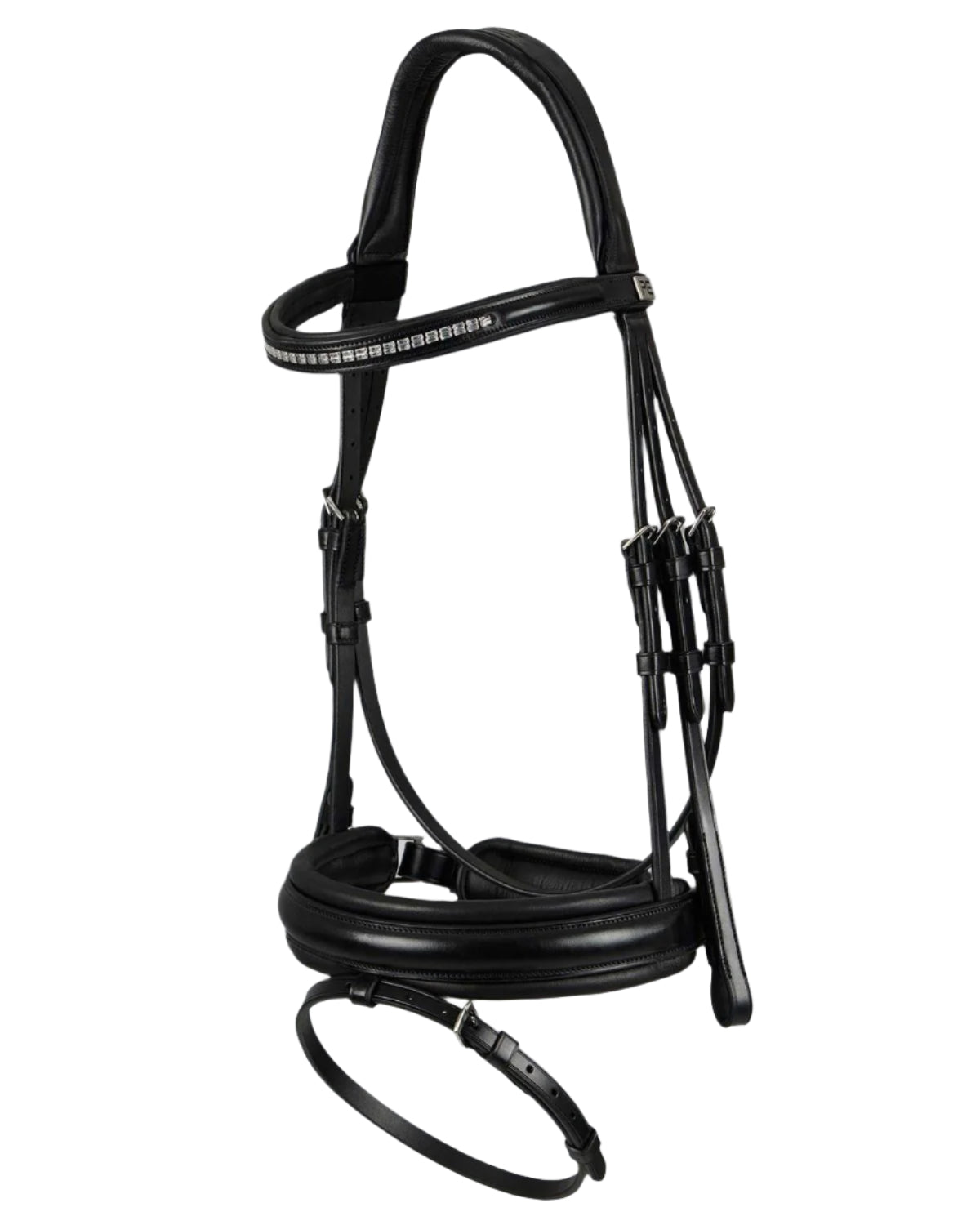 Black Anatomical Bridle | Diamante Browband | Italian Leather Equestrian Bridle by Equiflair