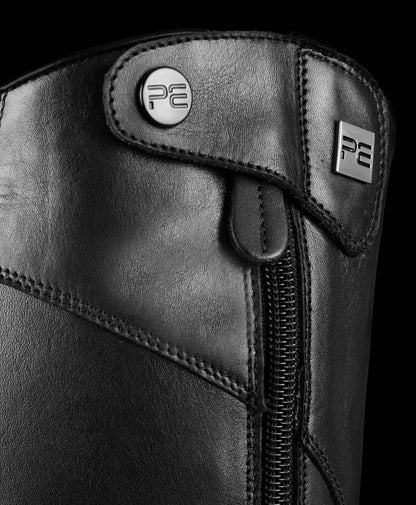 Black Leather Riding Boots - PREMIER EQUINE Cedo Tall Boots with PE Logo, Equestrian Apparel