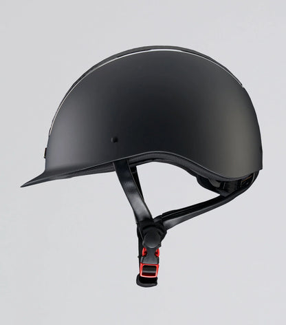 Premier Equine Centauri Black Horse Riding Safety Helmet - Kitemarked, Adjustable Fit, Ventilation, High Gloss Finish