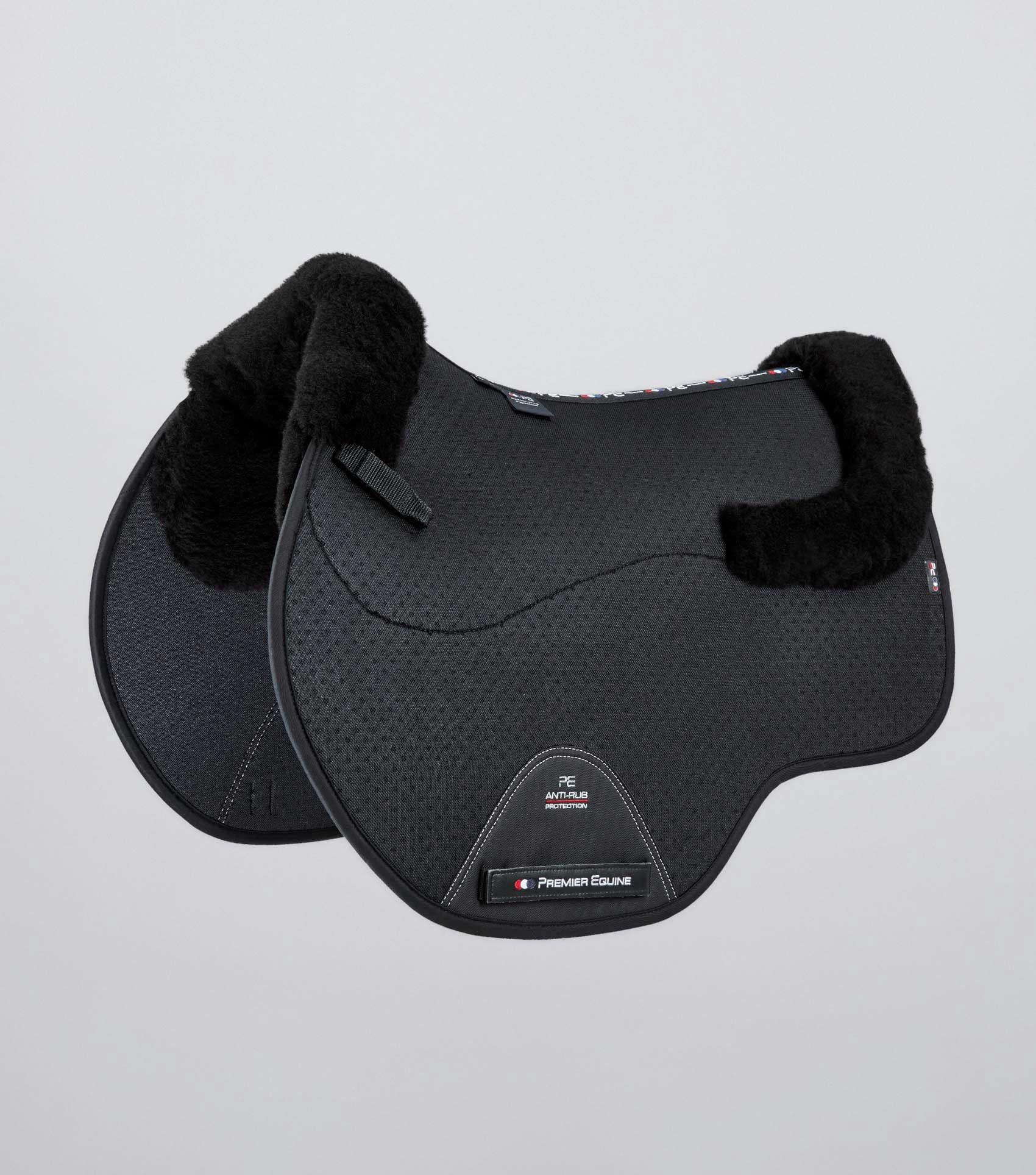 Premier Equine Black Wool Shockproof Saddle Pad GP/Jump Square Close Contact