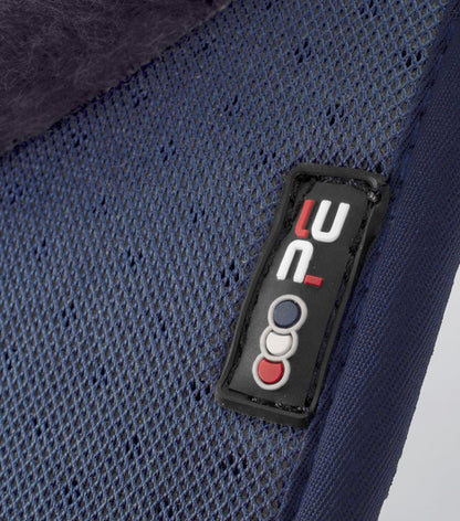 Premier Equine Airtechnology Shockproof Wool Saddle Pad GP/Jump Square Navy/Grey: Comfort and protection for your horse.