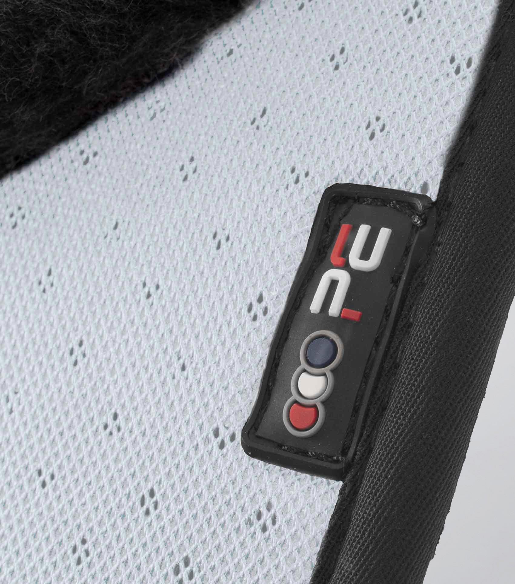 Premier Equine Close Contact Airtechnology Shockproof Wool Saddle Pad: GP/Jump Square White/Black Wool