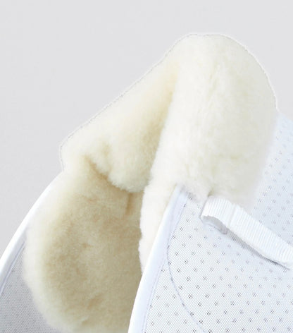 Premier Equine Airtechnology Wool Saddle Pad: Shockproof, GP/Jump, White/Natural Wool. Comfortable Equestrian Gear.