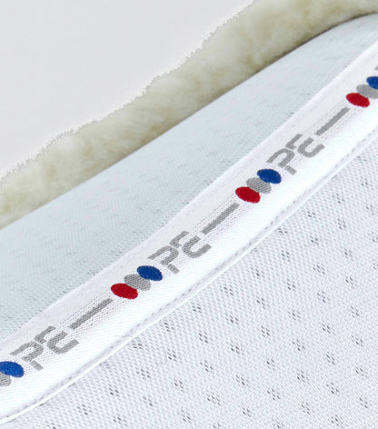 Premier Equine White Shockproof Wool Saddle Pad - GP/Jump Square - Close Up of Fabric Detail
