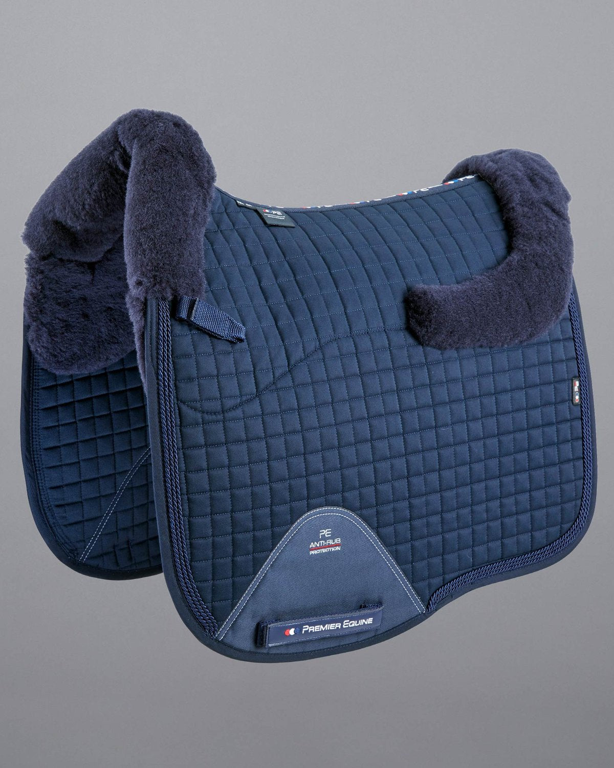 Premier Equine Merino Wool Dressage Saddle Pad - Navy/Navy Wool Anti-Rub Protection