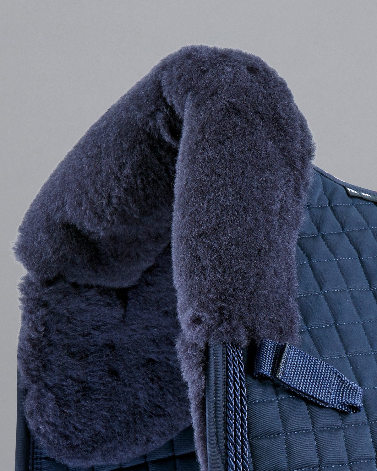 Premier Equine Merino Wool Dressage Saddle Pad - Navy. Close Contact, High Wither Design, Comfortable Horse Riding Equipment