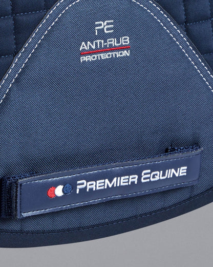 Premier Equine Merino Wool Dressage Saddle Pad - Navy. Close Contact anti-rub protection. Equiflair.