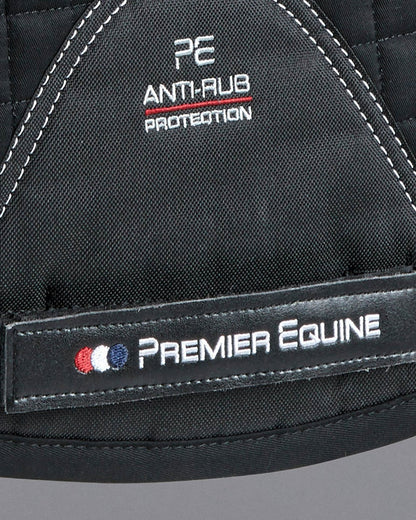 Premier Equine Pony Saddle Pad - Black Merino Wool GP/Jump Square Anti-Rub Protection