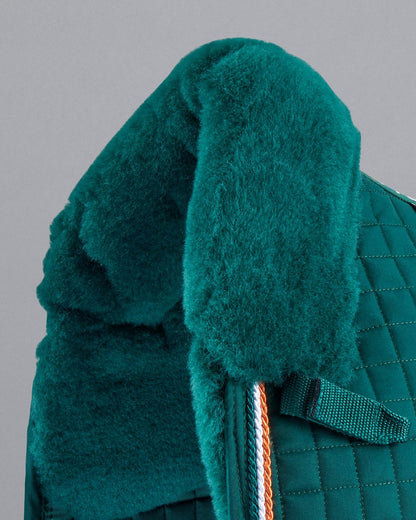 Premier Equine Green Merino Wool Dressage Saddle Pad - Close Contact European Square