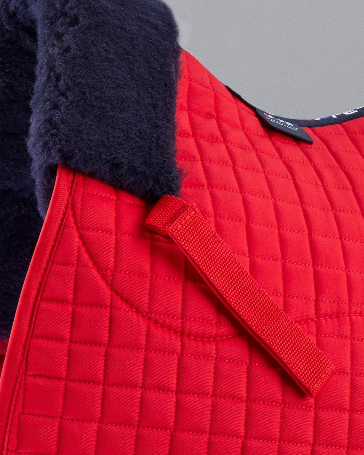 Premier Equine Merino Wool Saddle Pad, GP/Jump Numnah Red/Navy Wool