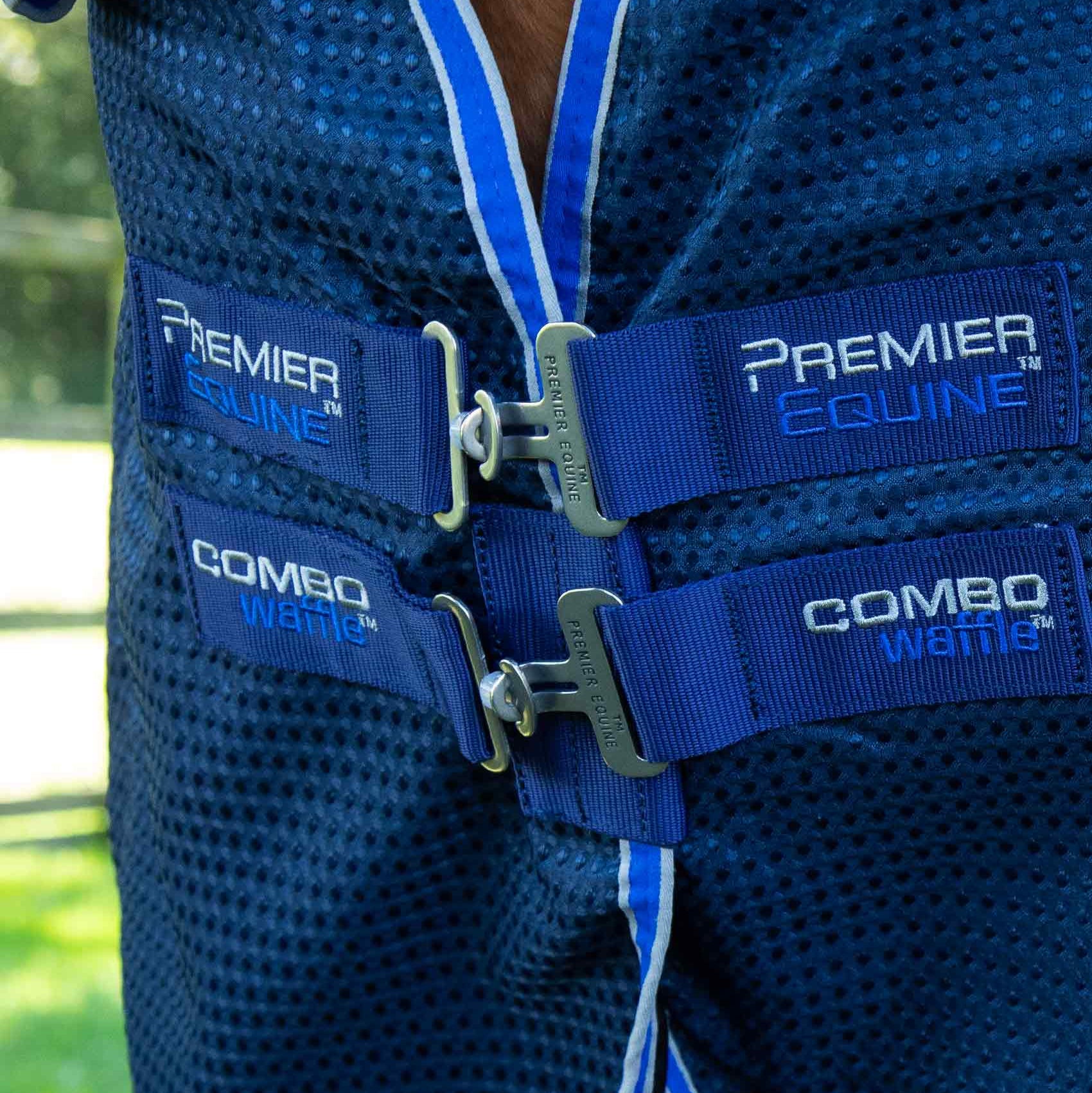 Premier Equine Combo Waffle Cooler Rug for Horses - Lightweight, Breathable, Moisture-Wicking, Integrated Neck Cover.