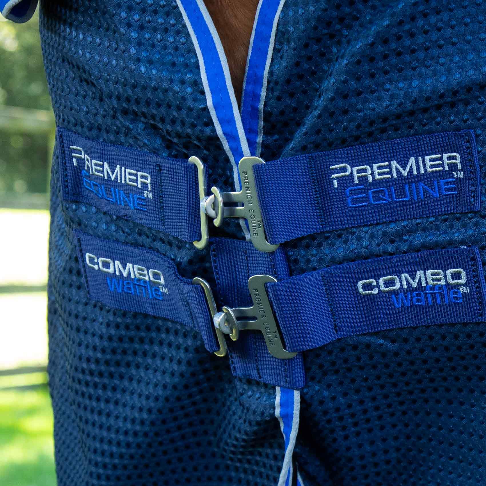 Premier Equine Combo Dry-Tech Horse Cooler Rug: Waffle Weave Cooling Blanket for Horses, close up of buckles