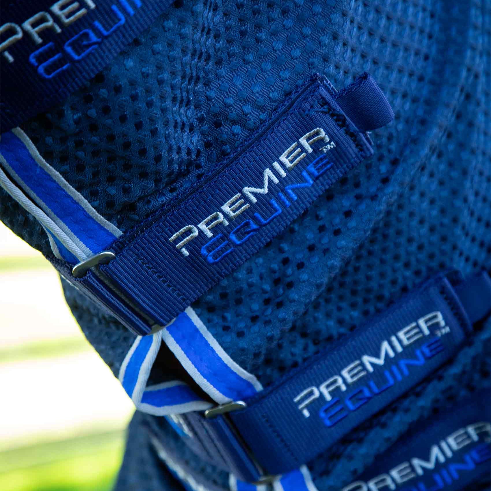 Premier Equine Combo Dry-Tech Horse Cooler Rug Navy - Integrated Neck Cover, Quick Drying, Breathable | Equiflair