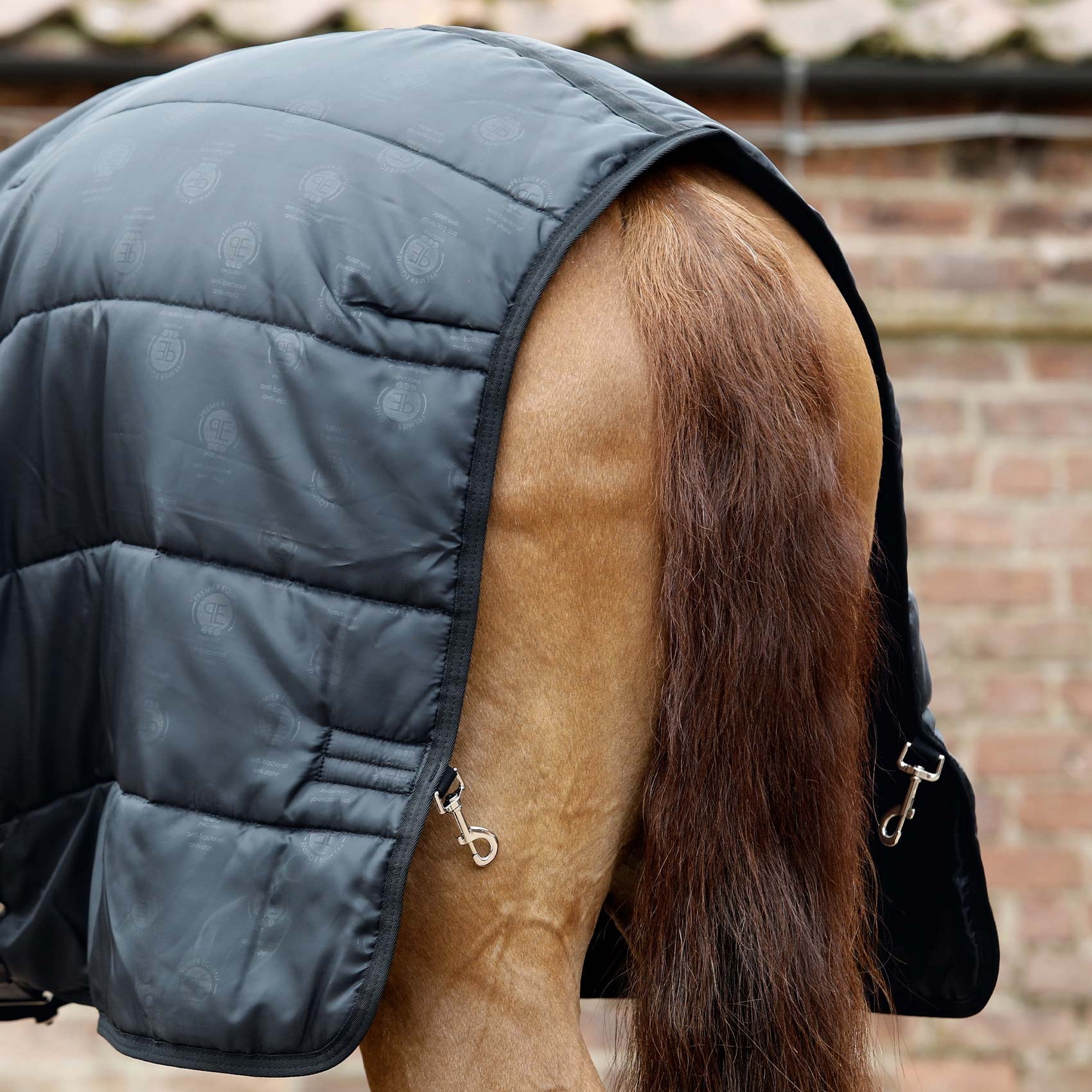 Premier Equine Black Combo Neck Horse Rug Liner - Quilted Design | Horse Blanket for Warmth & Comfort