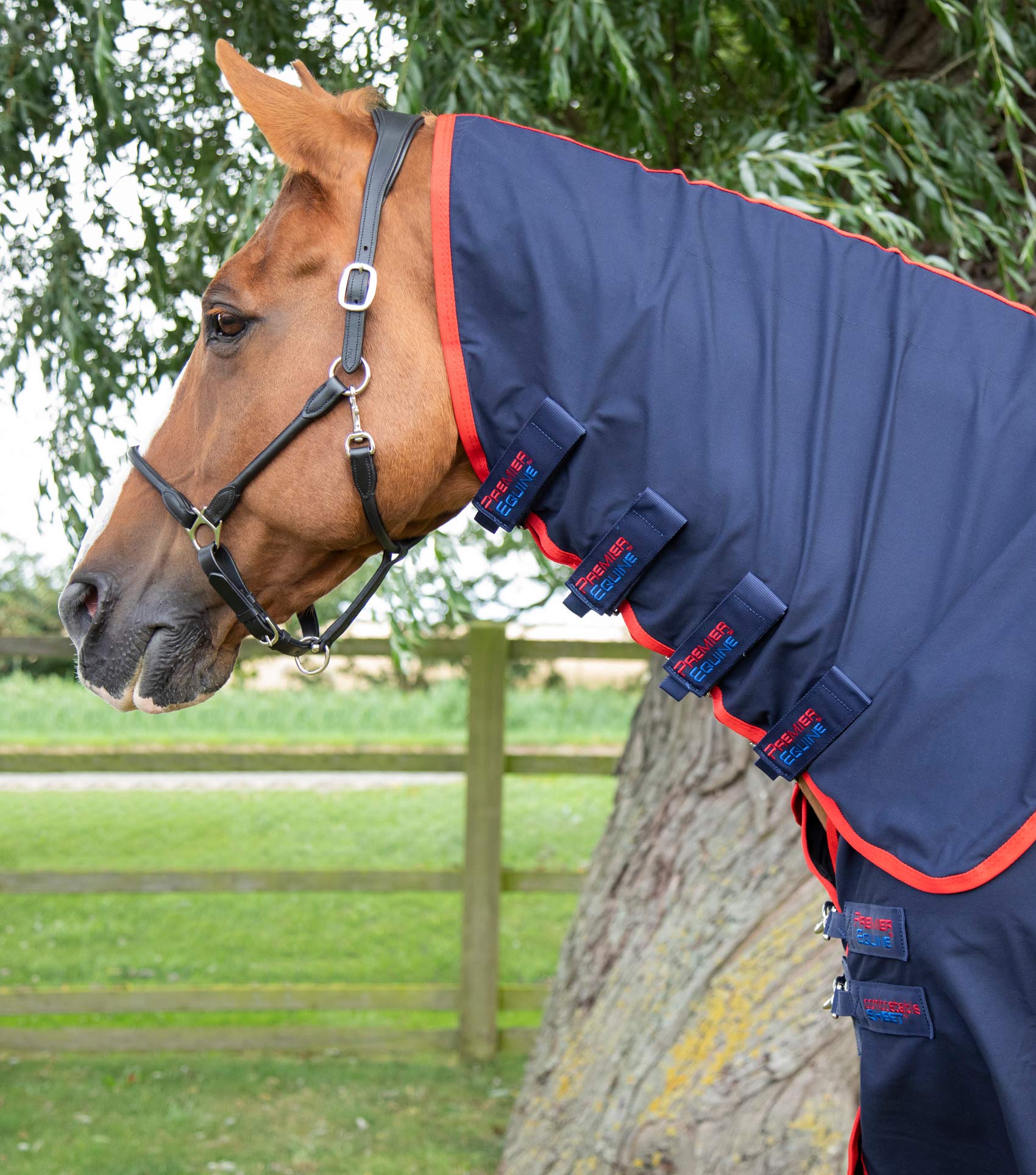 PREMIER EQUINE Combo Horse Stable Sheet Navy | Integrated Neck Cover, Stable Rug