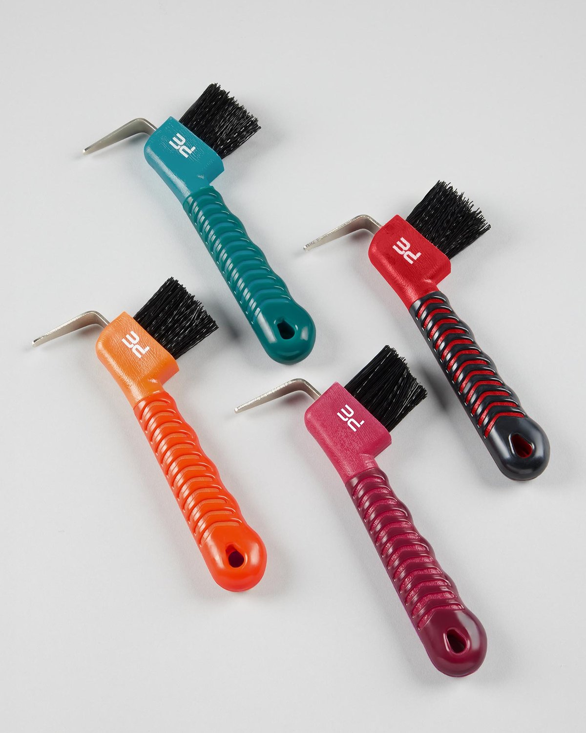 PREMIER EQUINE comfort grip hoof pick, orange & amber horse grooming tool for easy grip. Keep your horse's hooves clean