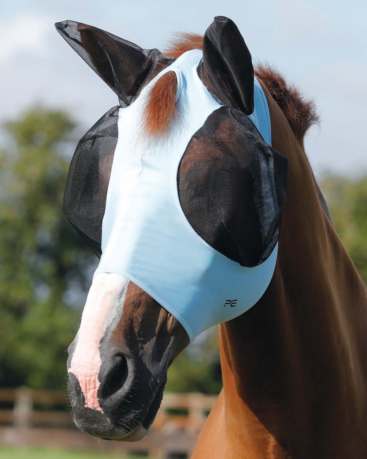 Premier Equine Comfort Tech Lycra Fly Mask Blue