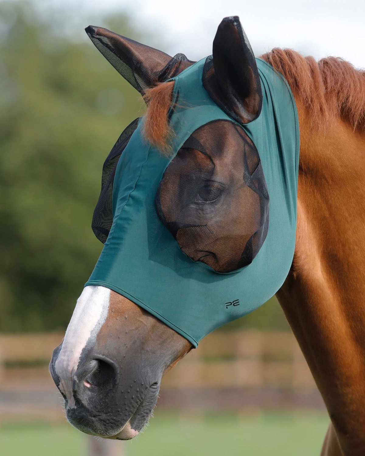 Premier Equine Comfort Tech Lycra Fly Mask Green