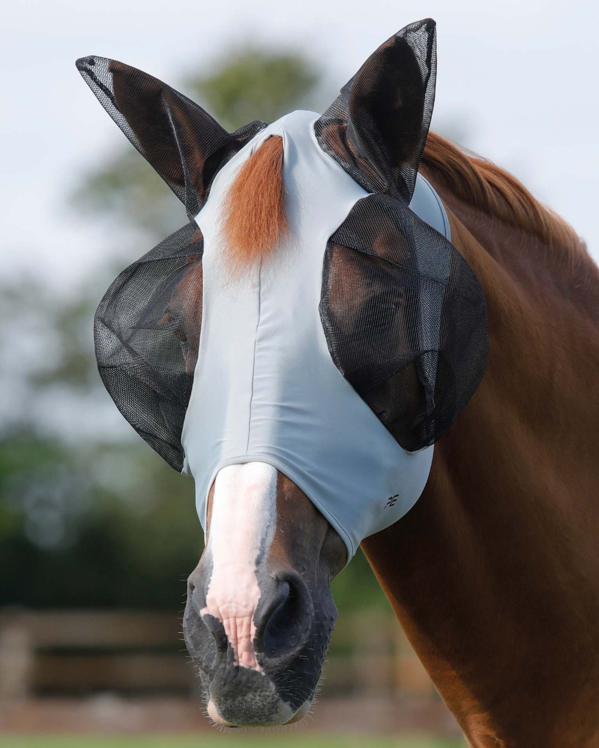 Premier Equine Comfort Tech Lycra Fly Mask Grey
