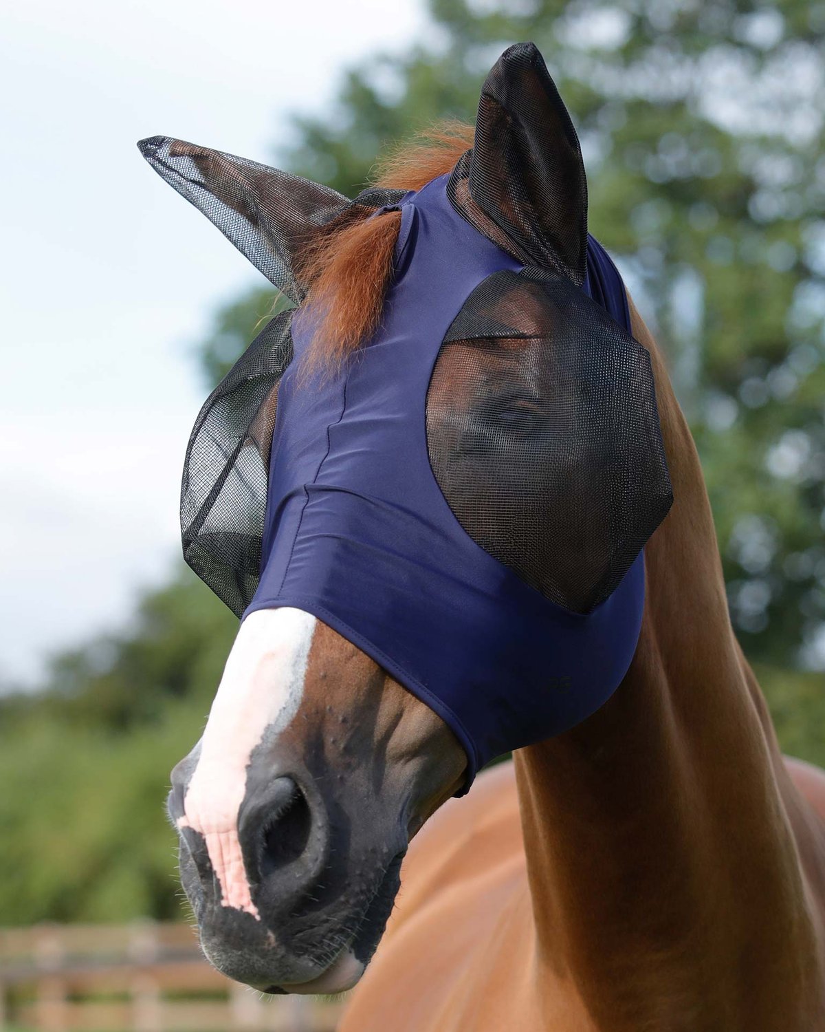 Premier Equine Comfort Tech Lycra Fly Mask Navy