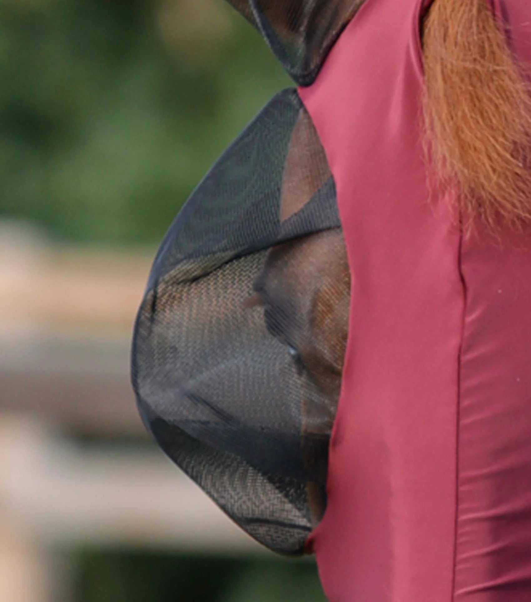 Premier Equine Comfort Tech Lycra Fly Mask - Wine: Horse Fly Protection