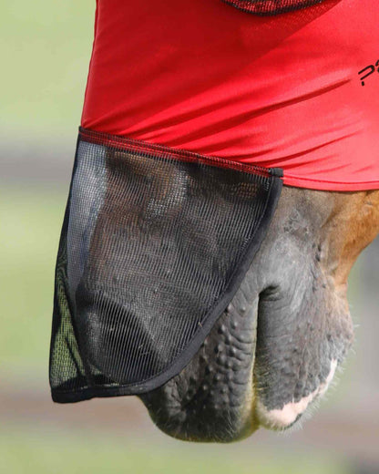 Premier Equine Comfort Tech Lycra Fly Mask Red