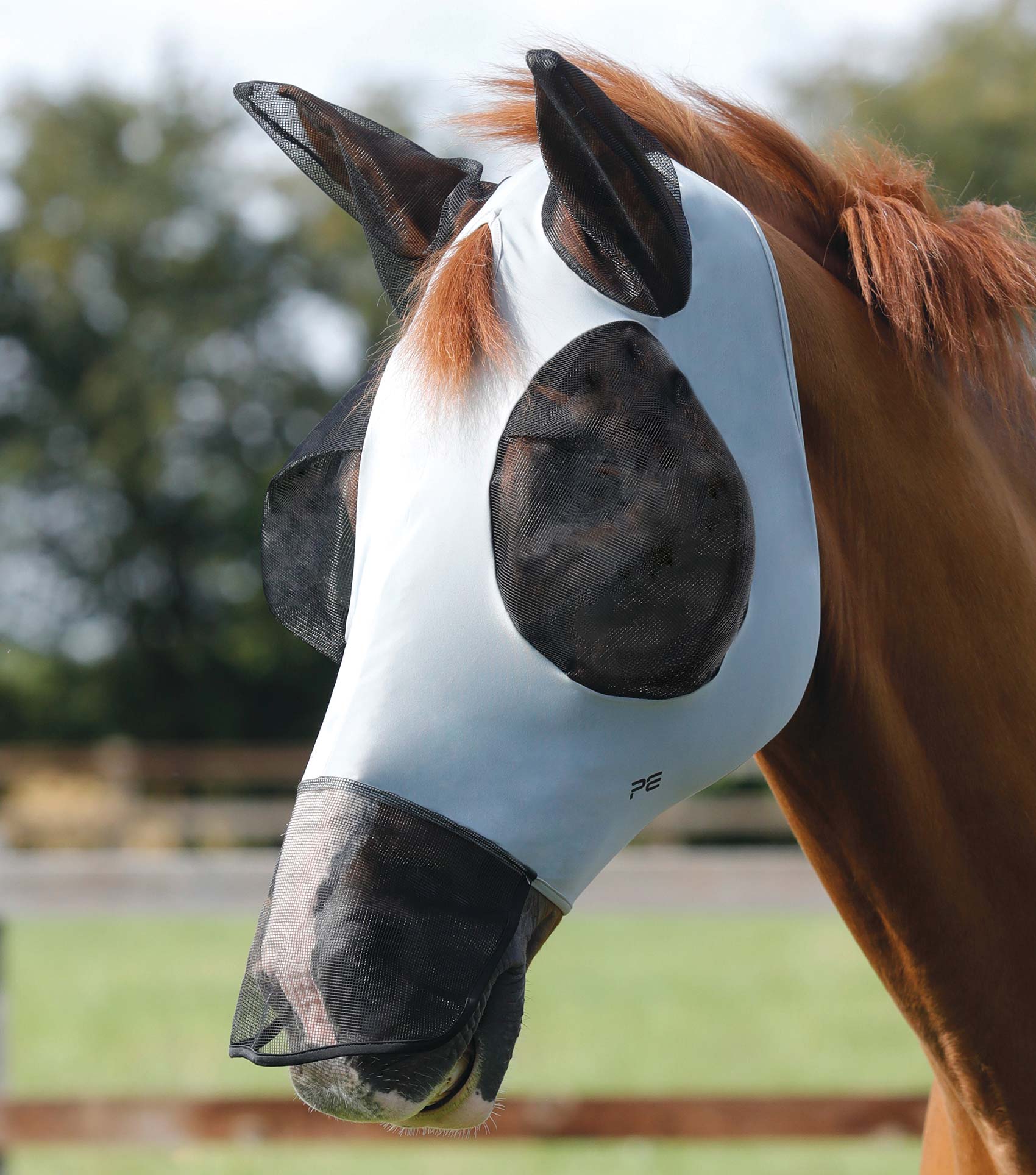 Premier Equine Comfort Tech Lycra Fly Mask Xtra Grey
