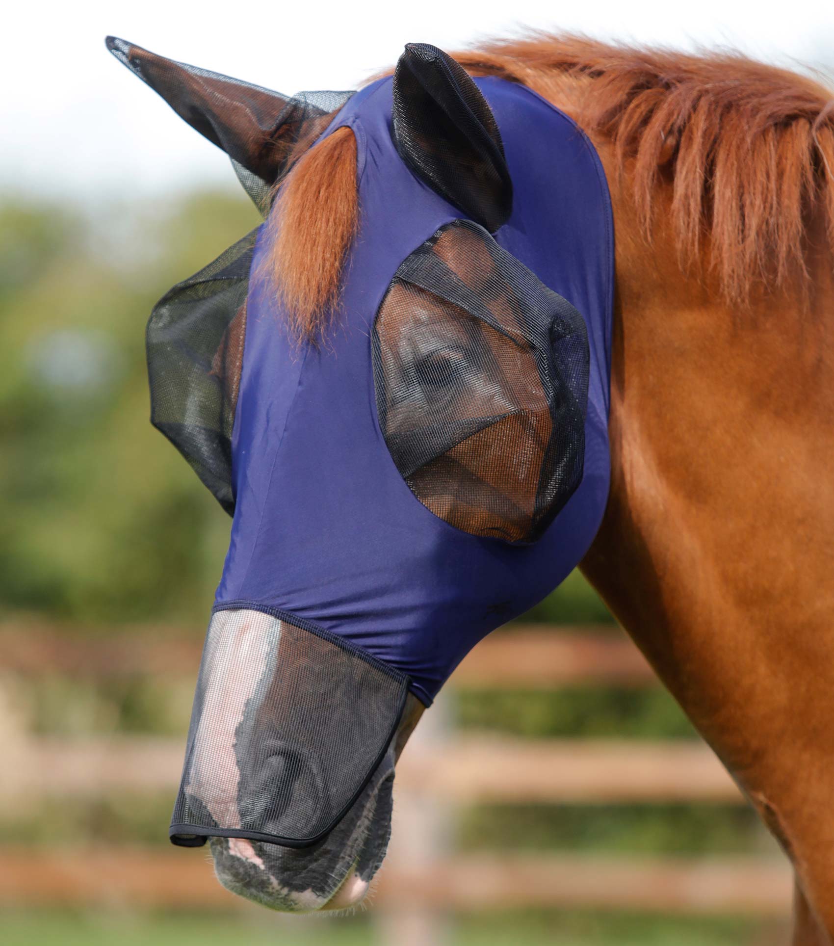 Premier Equine Comfort Tech Lycra Fly Mask Xtra Navy
