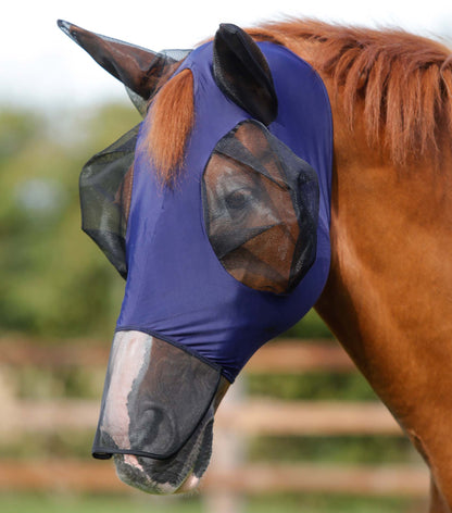 Premier Equine Comfort Tech Lycra Fly Mask Xtra Navy