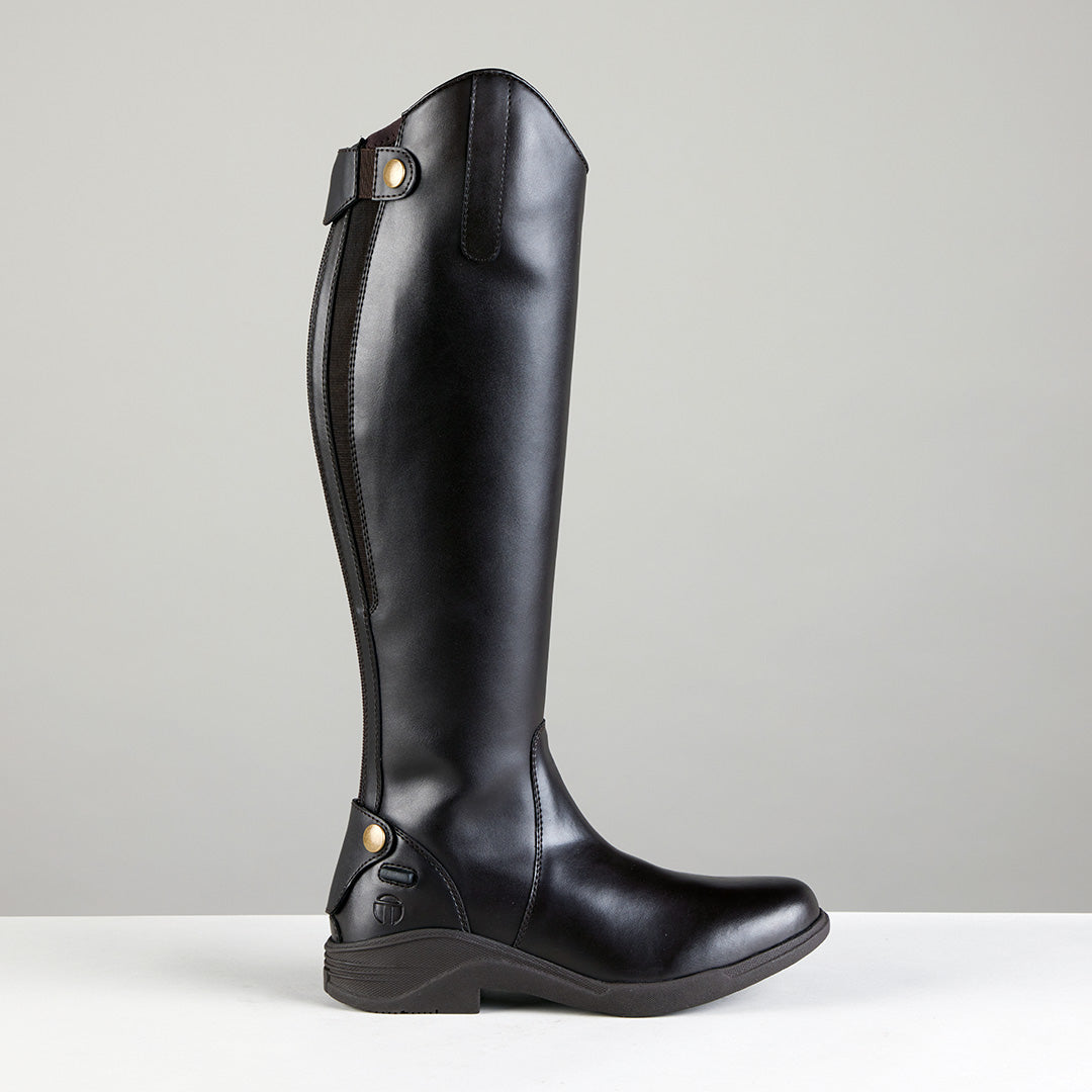 Black Toggi Cranford vegan children's long riding boots with YKK zip