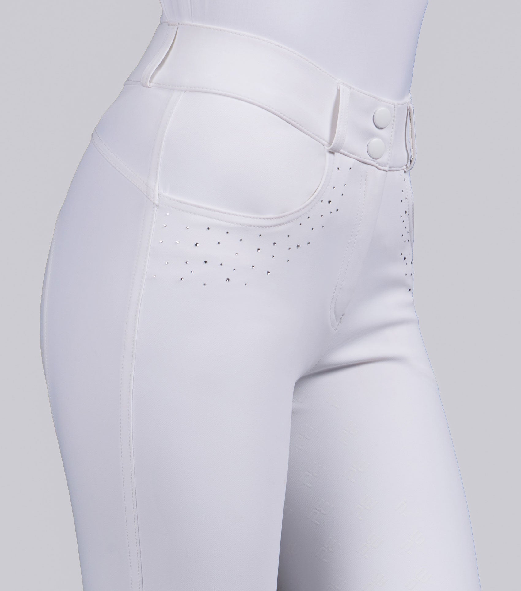 Premier Equine Women's White Riding Breeches with Diamante Full Seat | Equestrian Style