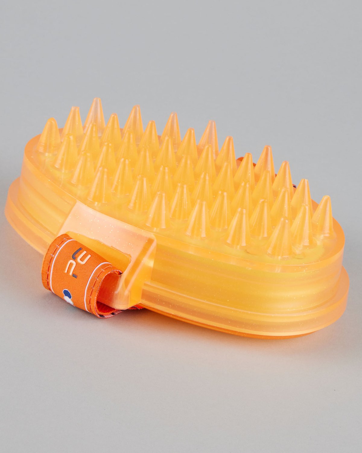 Premier Equine Orange Curry Comb with Integrated Sponge - Horse Grooming Tool