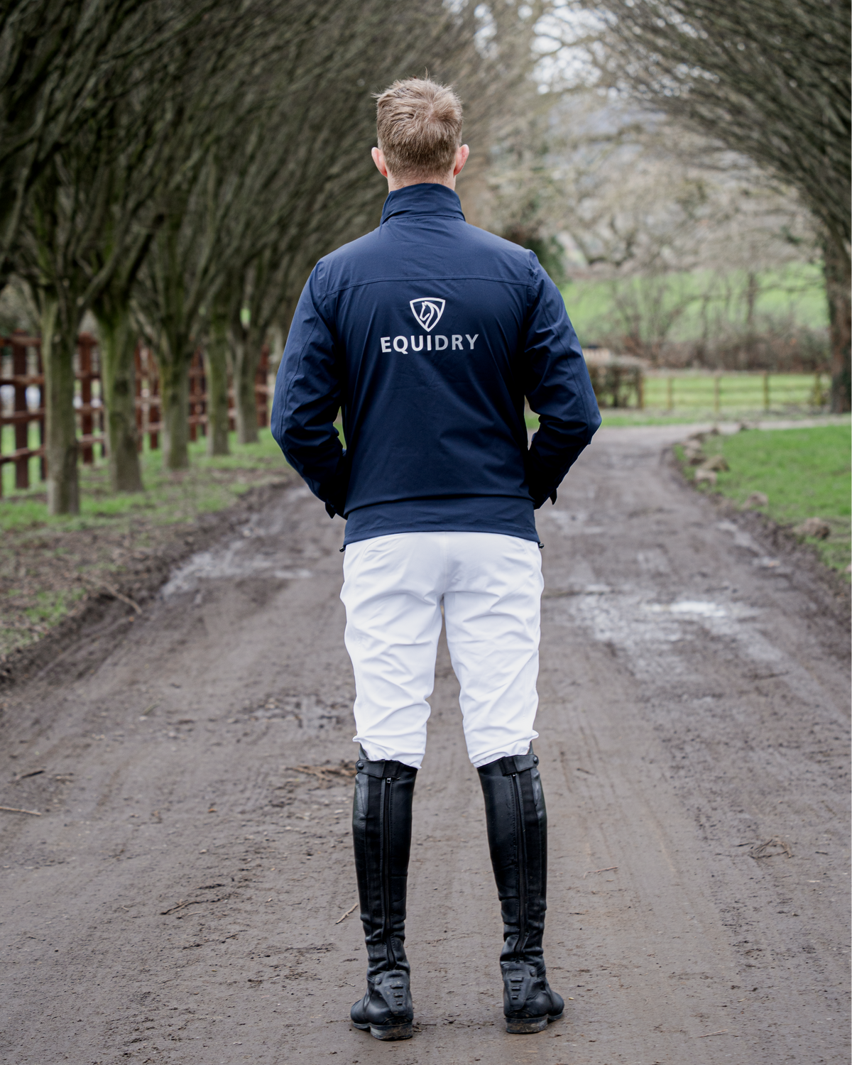 Equidry Men's White Waterproof Riding Breeches with Silicone Seat