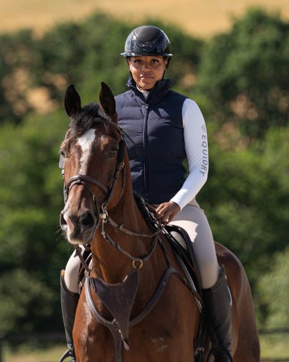 EQUIDRY Torrent Women's Padded Gilet Navy - Lightweight Equestrian Riding Vest