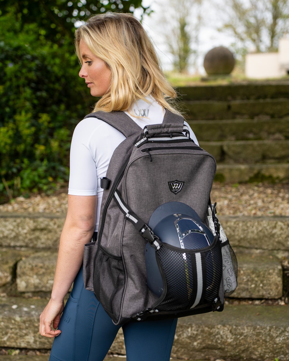 Woof Wear Riders Backpack Grey/Black - Equestrian Bag for Horse Riding Gear