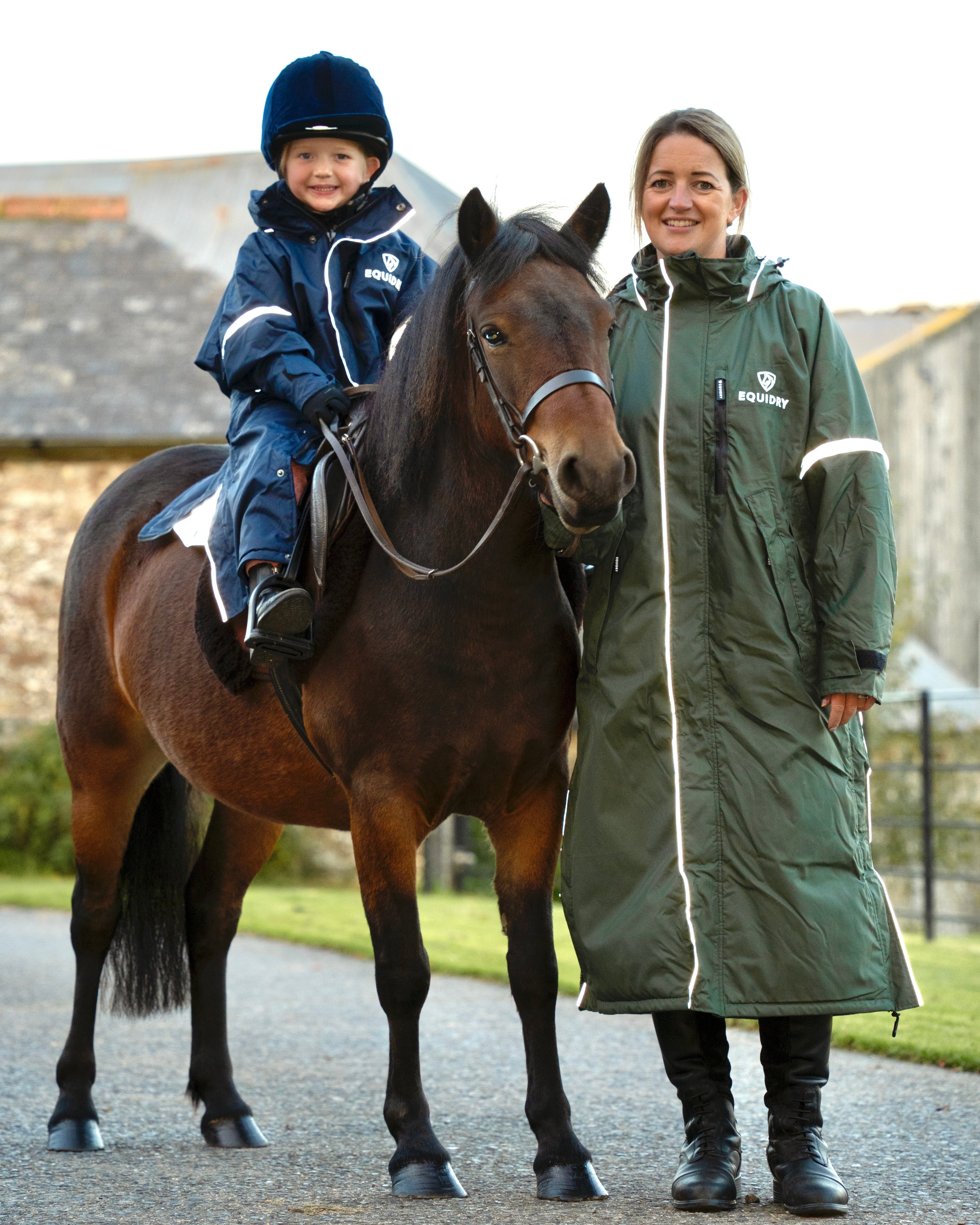 EQUIDRY Evolution Children's Thin Fleece Reflective Navy